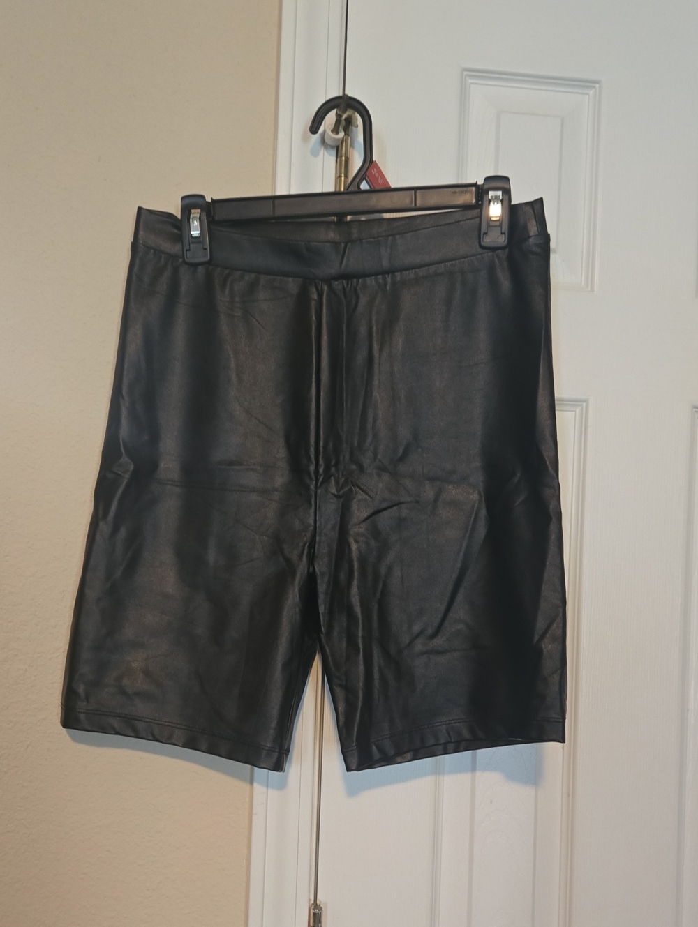 American Eagle Outfitters Black Faux Leather Bike Shorts